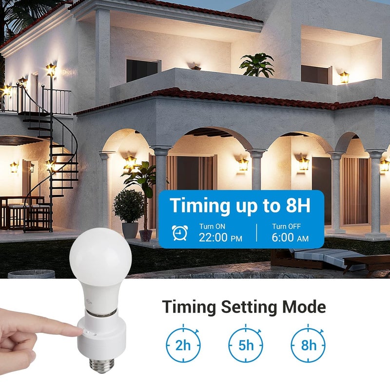 DEWENWILS Light Sensor Socket, Dusk to Dawn Sensor Socket, E26 E27 Light Bulb Socket for Light Fixtures, Compatible with Incandescent/CFL/LED/Halogen Bulbs, 4 Pack, ETL Listed - Image 3